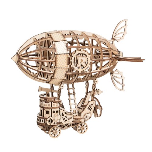 Rolife 3D Wooden Puzzle Airship for Kids, Wooden Airship Model for Adults Model Building Kit, Educational Brain Teaser for Adults to Build, for Kids Ages 8-10 (Airship/7.1in*5in*6.5in)