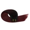 Ugeat Balayage Clip in Hair Extensions Black to Wine Red Hair Extensions Clip ins Real Human Hair Ombre Black to Burgundy Clip in Human Hair Extensions Full Head 16 Inch 7pcs 120g(105g Hair+15g Clips)