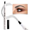 Music Flower Eyebrow Pencil - Waterproof Micro-Fork Tip Brow Pen for Long Lasting Fine Sketch - Liquid Eyebrow Pen, Smudgeproof (black)