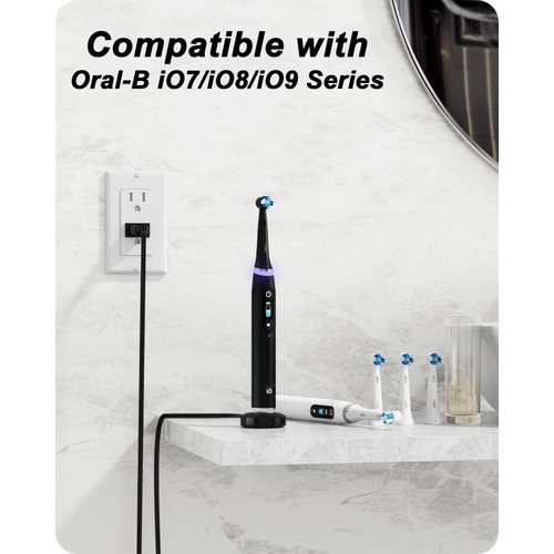 Magnetic Charger Replacement for Oral-B iO Series 7/8/9 Electric Toothbrush, Magnetic Charging Base Compatible with Oral-B Electric Toothbrush iO Series (Black)