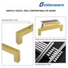goldenwarm 5 Inch Gold Cabinet Pulls 10 Pack Brushed Brass - LSJ12GD128 Gold Cabinet Handles Square Brushed Gold Kitchen Hardware Pulls for Dresser Drawers
