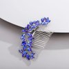Chargances Bridal Crystal Hair Comb Blue Wedding Rhinestone Hair Side Comb Fashion Handmade Hair Accessories for Bride Wedding Prom Flower Girl Headpieces (Royal Blue)