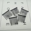 10 Teeth Metal Black Hair Clip Combs Magic Hair Side Barrettes Wire Twist Bun Clamp Invisible Bang Comb 10Pcs
