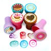 TINYMILLS Donuts Birthday Party Favor Set (12 multi-point pencils, 12 self-inking stampers, 12 sticker sheets, 12 small spiral notepads) Donuts party supplies party favor favor stuffers