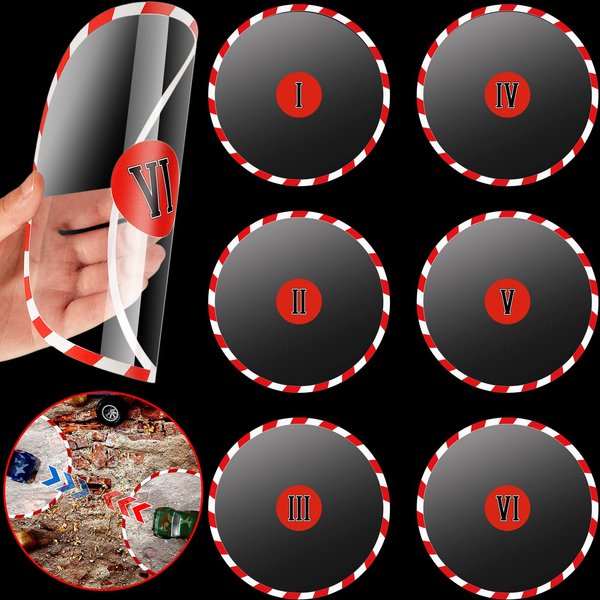 6 Pcs Objective Point Markers, Round Objective Marker Compatible with Military Game, Gaming Miniatures, Gaming Accessory, 0.01 Inch Thick, Miniature Not Included