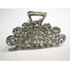 Silver metal crystal hair claw clip bridal clip