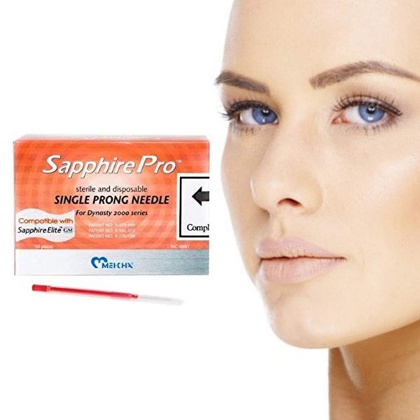 Mei-cha Sapphire PRO Series Needle Disposable (1 Prong Needle) Permanent Makeup Supplies Microblading Machine Perfect Eyebrows Shading 50/box