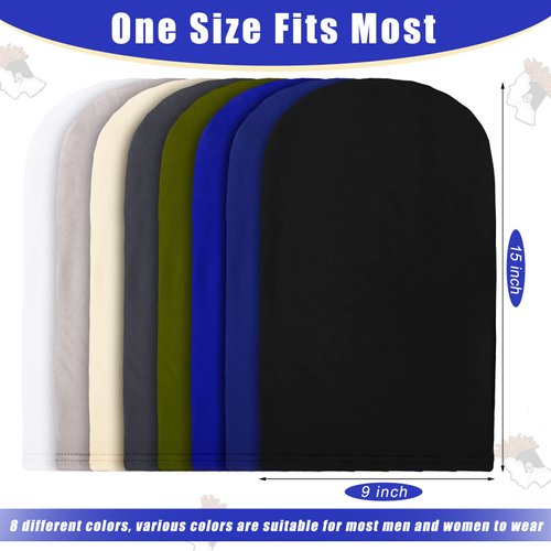 8 Pieces Unisex Dreadlock Cap Dreadlock Spandex Cap Long Hair Dreads Head Wrap Sleep Bonnet Full Cover for Men, 15 x 9 Inch (Assorted Color)