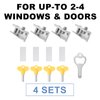 Sliding Window Locks,Window Locks for Horizontal Sliding Windows,Window Security Lock with Key,Adjustable Aluminum Easv to Install Window Stopper,Window Locks for Up and Down Windows (4 Sets Silver)