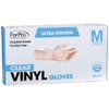 ForPro Professional Collection Disposable Vinyl Gloves, Clear, Industrial Grade, Powder-Free, Latex-Free, Non-Sterile, Food Safe, 2.75 Mil. Palm, 3.9 Mil. Fingers, Medium, 100-Count