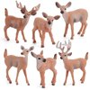 Woodland Wild Animals Toy Playset White Tail Deer Figurines Toys Christmas Scene Decoration Cake Tooper Decoration Accessory Cognitive Toys for Kids 6 Pcs