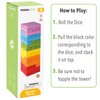 Pidoko Kids Wooden Stacking Building Blocks (49 Pcs) - Colorful Tumbling Blocks Board Games for Family Game Night - Montessori Toys Gifts, includes Storage Bag