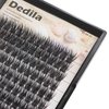 Dedila 120 Clusters Individual False Eyelashes Wide Stem D Curl Handmade Dramatic Black Soft and Light 5D Volume Eye Lashes Extensions Thick Base Women Girls Beauty Tools (16mm)
