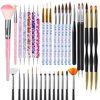 Artdone 35pcs Nail Art Pens brushes,Nail Art Tool Set,Nail Dotting Tools,Nail Dust Brush,Striping Nail Art Brushes for Long Lines,Nail Drawing Pen For Nail Design