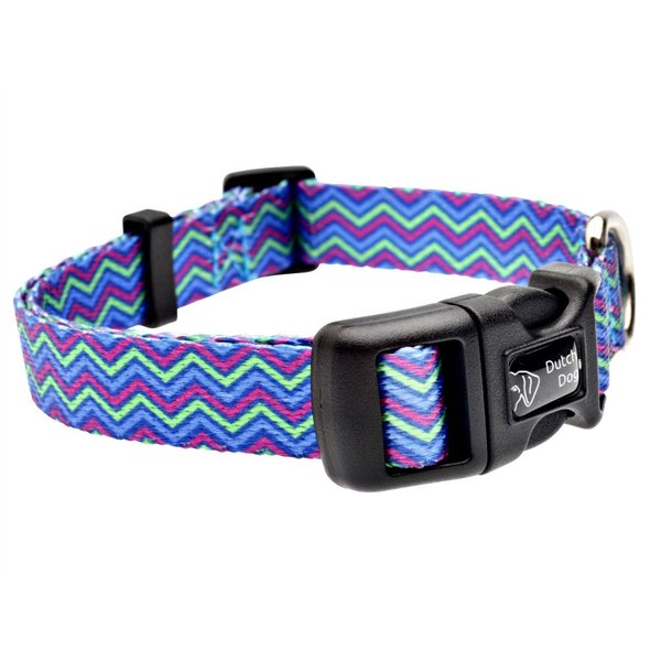 DoggyRide Fashion Dog Collar, 10 by 15-Inch, Heightened Hyacinth, Blue/Lime