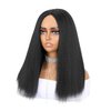 Quantum Love Yaki Straight Wear and Go Wigs 18 Inches Shoulder Length Bob Wigs for Black Women Kinky Straight Natural Black Synthetic Wig