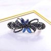 Yheakne Rhinestone Wedding Hair Clip Barrette Blue Crystal Hair Barrette Shine Bride Headpieces Decorative Headwear Sapphire Crystal Head Clip Bridal Hair Accessories for Women and Girls (Blue B)