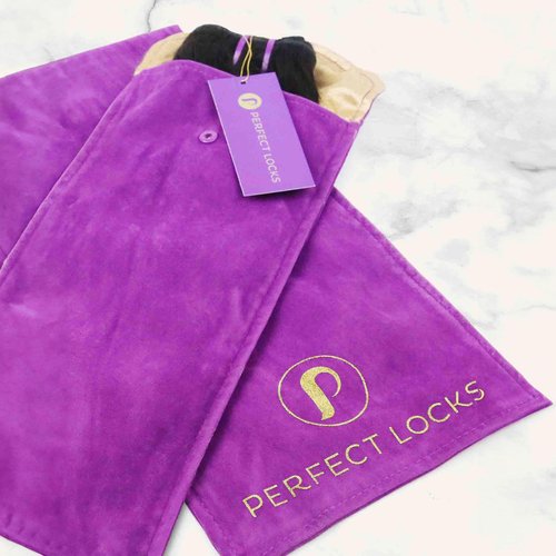 Perfect Locks Hair Extension Storage Pouch | Satin-Silk Pouch for Safely Storing Hair Extensions | Promotes Longevity, Will Not Tangle Hair