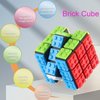 Speed Cube 3x3 with Building Blocks, Mini Cube 3x3 Included, Smooth Magic Cube Puzzle Cube Toy Gift for Kids & Adults (White Brick Cube + Mini Cube)