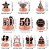 10Pcs Rose Gold 50th birthday decorations Honeycomb Centerpieces for women ，Happy 50th Birthday Centerpieces Tables Toppers Party Supplies,50th Birthday Table Sign Decor