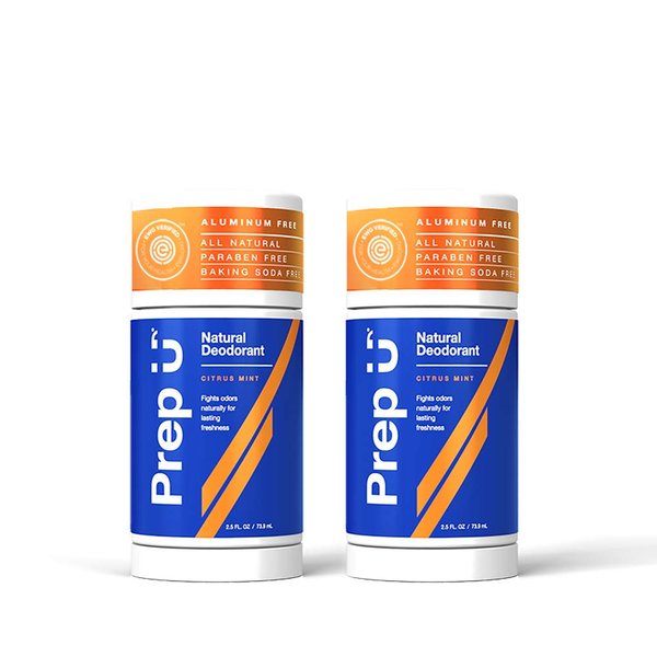 Prep U Natural Deodorant for Teens- Unisex - Aluminum Free, EWG Verified, Vegan Deodorant for Kids - Solstice Scent, 2.5 Fl Oz (2 Pack)