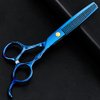 Professional Hairdressing Scissors Stainless Steel Barber Shears Hair Cutting Scissors Thinning Scissors Salon Tools for Mother Father Friends' Gifts(BLUE-02)