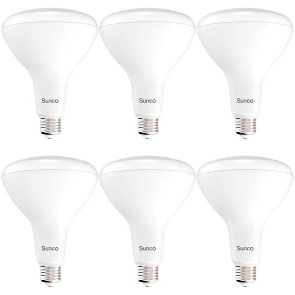 Sunco 6 Pack BR40 Light Bulb, LED Indoor Flood Light, Dimmable, 4000K Cool White, 1400 LM, E26 Base, Recessed Can Light, High Lumen, Flicker-Free - UL & Energy Star, 120W Equivalent 17W