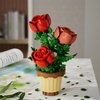ALITTDRE Flowers Building Blocks Sets, Office Home Decor Bonsai, Micro Flower Toys Building Set, Gifts for Mothers, Valentines, Birthdays, Adult & Kid (Rose)