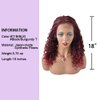 Short Box Braided Wigs For Black Women Knotless Cornrow Braids Wigs For Women Briaded Lace Front Wigs Baby Hair Twist Synthetic Light Weight Braiding Wig For Black Women (#T1B/BUG-#Black/BurgundyT)