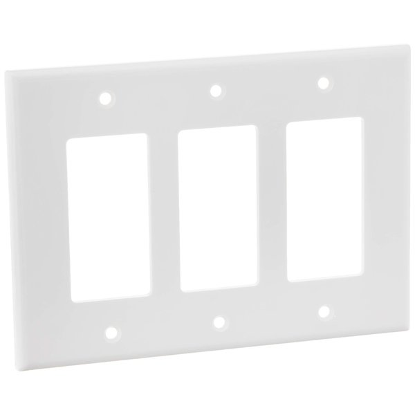 Leviton 80611-W 3-Gang Decora/GFCI Device Midsize Wallplate, White