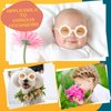 Landhoow 2 Pcs Flower Girl Sunglasses Kids Round Sunglasses Flower Girl Proposal Gift Cute Glasses for Outdoor Beach Party (White, Flower)