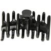 Caravan Medium Tubular Rake Hair Claw With Spiked And Rounded Teeth In The Black Classic Color
