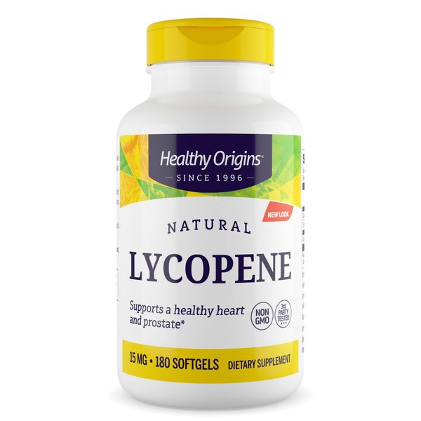 Healthy Origins Lycopene (Natural), 15 mg - Antioxidant Supplement - Supports Heart Health & Prostate Health - Non-GMO - Gluten-Free Supplement - 180 Softgels