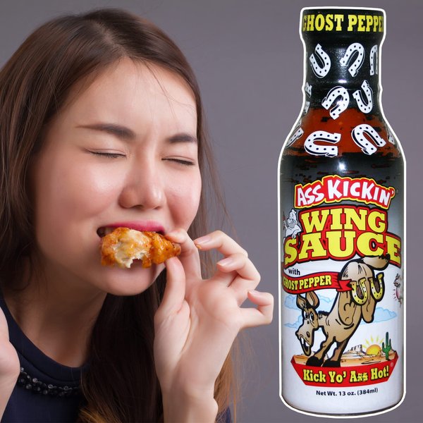 ASS KICKIN’ Ghost Pepper Wing Sauce - 13 oz – Perfect Gourmet Gift for the Spicy Chicken Wing Hot Sauce Fan - Try if you dare!