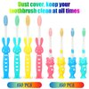 Patelai 24 Pcs Kids Toothbrush for Age 2 and Above Children Manual Toothbrush Set Soft Contoured Bristles Boys and Girls Cute Colorful Toothbrush with Suction Cup for Storage