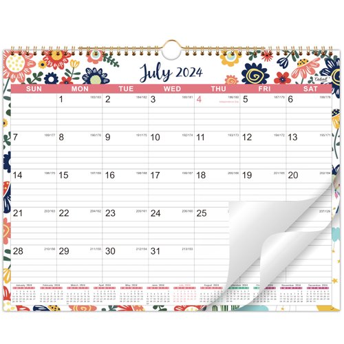 Calendar 2024-2025 - Wall Calendar 2024-2025 from July 2024 - Dec 2025, 14.75" x 11.5", 2024-2025 Calendar Planner with Julian Date, Perfect for School, Office & Home Planning