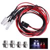 HobbyPark 4 LEDs RC Car Light Headlights Taillight Kit Accessories for Traxxas Slash 4X4 2WD Rustler VXL 4Tec 2.0 Arrma HSP Tamiya Redcat RC4WD Axial SCX10 Truck Tank Crawler(2 Red +2 White)