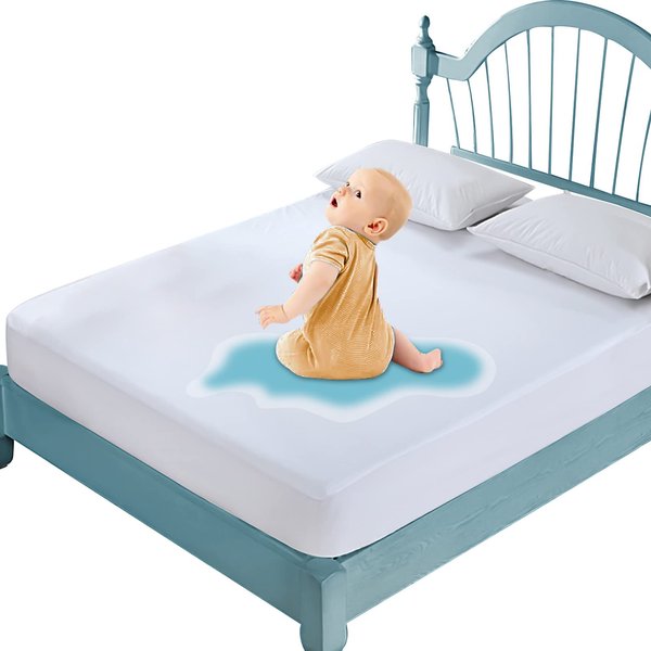 Mattress Protector Full Size Waterproof Mattress Cover Soft Breathable Noiseless Bed Cover Deep Pocket for 6-15" Pad - Machine Washable Vinyl Free (1 Pack)