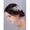 JWICOS Silver Bride Wedding Hair Comb Crystal Pearl Flower Bridal Headpiece Hair Accessories for Women and Girls