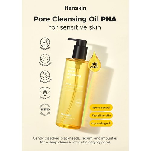 Hanskin PHA Trial Size Pore Cleansing Oil, Gentle Blackhead Cleanser and Makeup Remover for Combination and Oily Skin Travel Size Mini Makeup Remover Set [1 oz/Pack of 3]