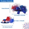 Bohend 4th of July Independence Day Hair Clips Patriotic Mini Hat Barrettes 2PCS American Flag Bow Top Hat Rhinestone Accessories for Celebration Party