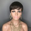 HOTKIS Pixie Cut Wig Human Hair for Black Women Short Brown Human Hair Wigs Glueless Short Pixie Wig Boy Cut Wig 4# Color Pixie Wigs 4 inch
