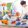 Veslier Construction Toys for 3 4 5 6 Year Old Boys-Construction Engineering Robot Toys-STEM 5-in-1 Construction Toys Christmas Birthday Gifts for Boys Girls Children. (City Transport Truck)