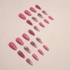 ANDGING Pink French Tip Press on Nails Almond Short Medium Glue on Nails with Bling Glitter Rhinestone Design Fake Nails for Wedding Gel Acrylic False Nails Women Manicure Stick on Nail with Glue C6L