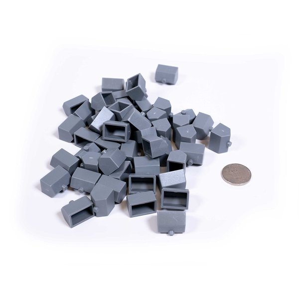 Morrison Games Plastic Hotels: Grey Color Board Game Replacement Hotel (Colored Miniature Town & City Buildings, Board Game Playing Pieces) | 50 Pieces