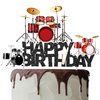 Drum Happy Birthday Cake Topper for Drum Themed Birthday Party Decoration Drum Music Party Cake Topper For Drummer Birthday Party Baby Shower Supplies