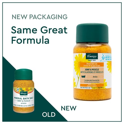 Kneipp Joint & Muscle Mineral Bath Salts With Arnica, Rejuvenate Joints, Muscles, 17.6 Ounces For Up To 10 Baths