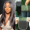 QTHAIR 14A Straight Hair Bundles with Closure (12 14+10inch Closure) 100% Brazilian Straight Virgin Hair 2 Bundles with Lace Closure Free Part Human Hair Extensions Natural Color
