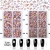 LPBeads 6400 Pieces Champagne AB Hotfix Rhinestones Flat Back 5 Mixed Sizes Crystal Round Glass Gems with Tweezers and Picking Rhinestones Pen