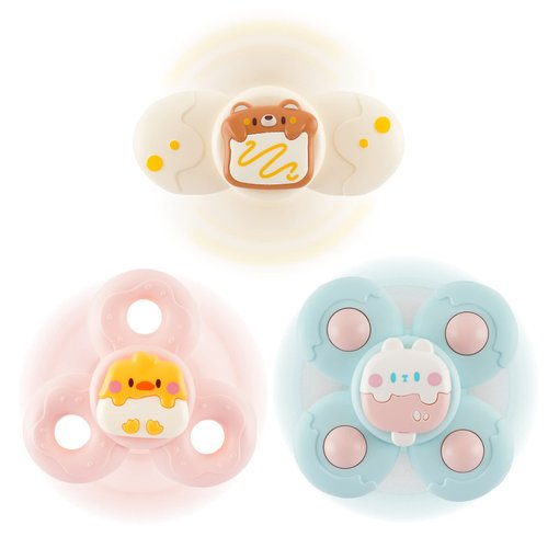 Hundredmore 3PCS Suction Cup Spinner Toy for Baby 12-18Months, Bath Toys for Toddlers 1-3, Boys and Girls 1st Birthday Sensory Toys Gifts